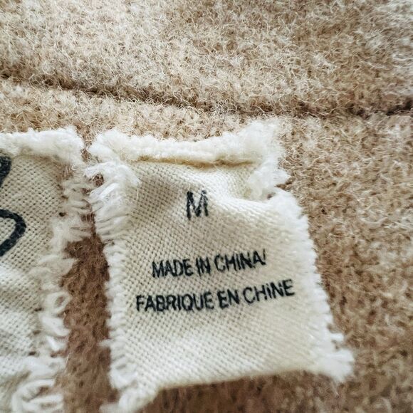 Anthropologie Field & Flower 100% Wool Polka Dot Brown & White Soft Sweater -Med - Picture 10 of 11